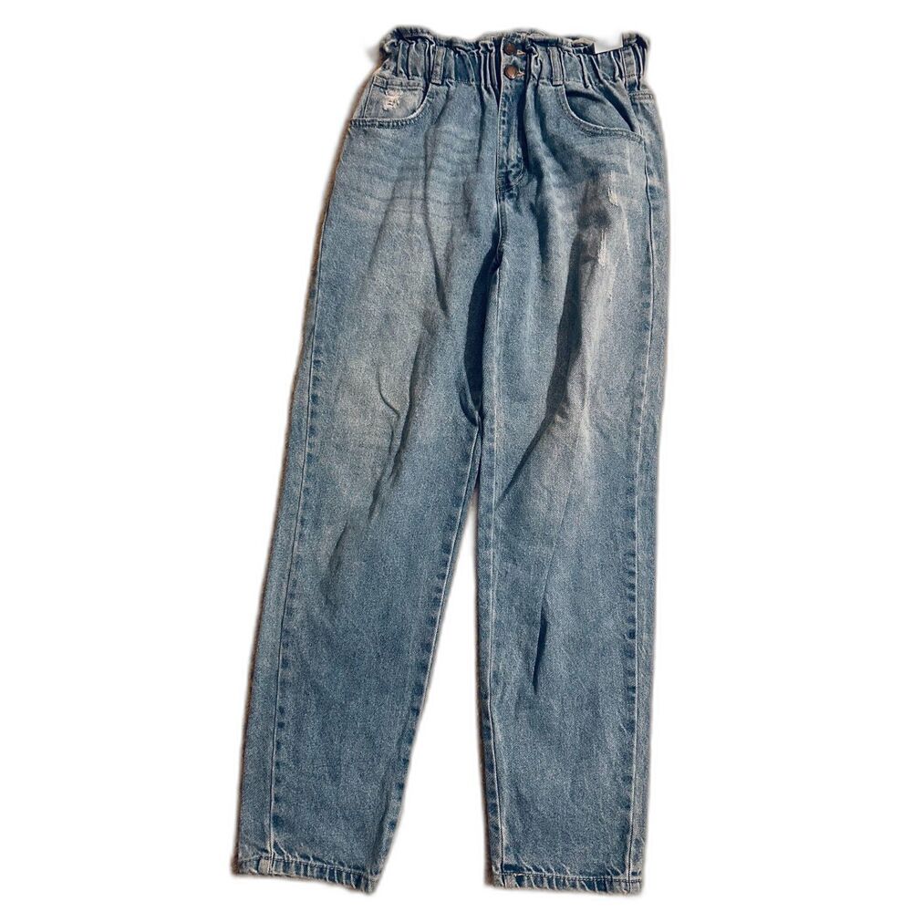 Vintage Baggy High Waisted Psperbag Light Wash Relaxed Mon Fit Jeans by Elite S